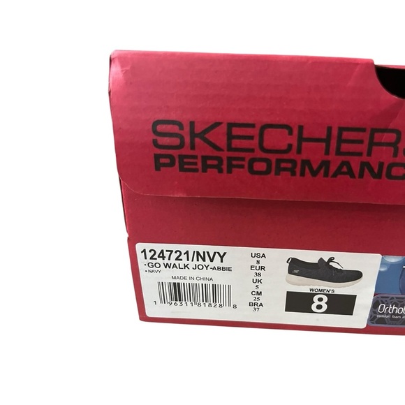 SKECHERS Go Walk Joy Abbie Size 8 Navy Blue Knit Upper Comfort Walking Shoe - Picture 3 of 11